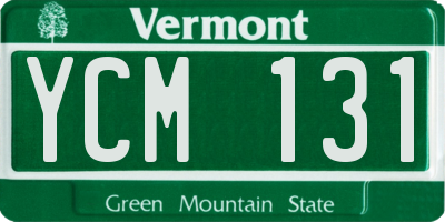 VT license plate YCM131