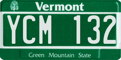 VT license plate YCM132