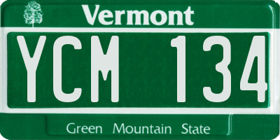 VT license plate YCM134