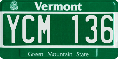 VT license plate YCM136