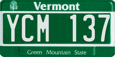 VT license plate YCM137