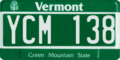 VT license plate YCM138