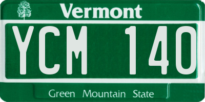VT license plate YCM140