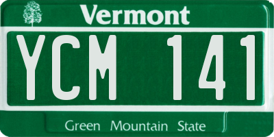 VT license plate YCM141