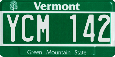 VT license plate YCM142