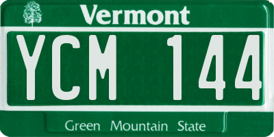VT license plate YCM144