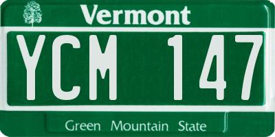 VT license plate YCM147