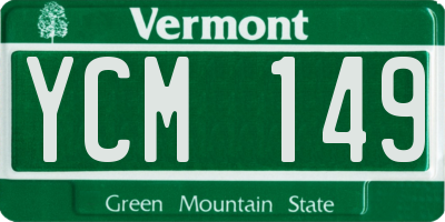 VT license plate YCM149