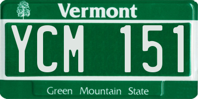 VT license plate YCM151
