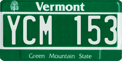 VT license plate YCM153