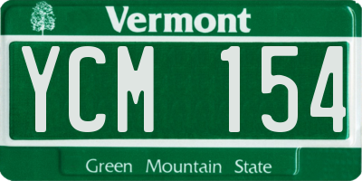 VT license plate YCM154