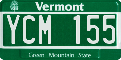 VT license plate YCM155