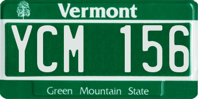 VT license plate YCM156