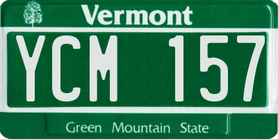 VT license plate YCM157