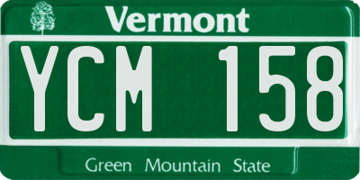 VT license plate YCM158