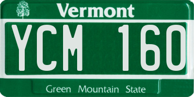 VT license plate YCM160