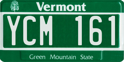 VT license plate YCM161