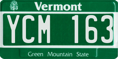 VT license plate YCM163