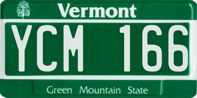 VT license plate YCM166