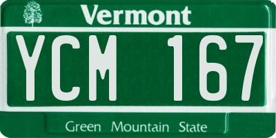 VT license plate YCM167