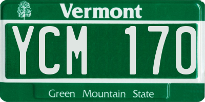 VT license plate YCM170