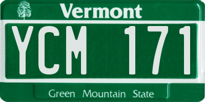VT license plate YCM171