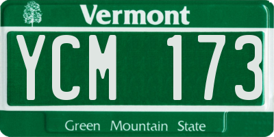 VT license plate YCM173