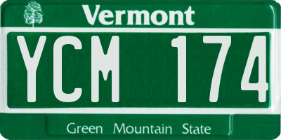 VT license plate YCM174