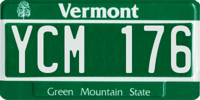 VT license plate YCM176