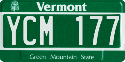 VT license plate YCM177