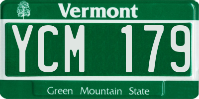 VT license plate YCM179