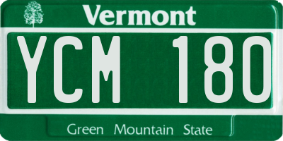 VT license plate YCM180