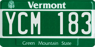 VT license plate YCM183