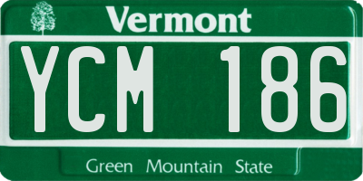 VT license plate YCM186
