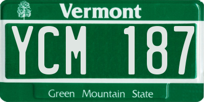 VT license plate YCM187