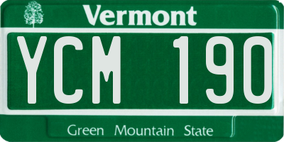 VT license plate YCM190