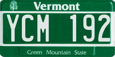 VT license plate YCM192