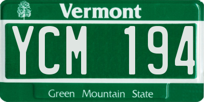 VT license plate YCM194