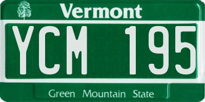 VT license plate YCM195