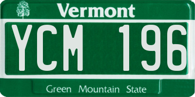 VT license plate YCM196