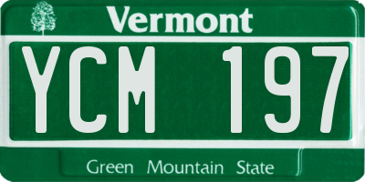 VT license plate YCM197