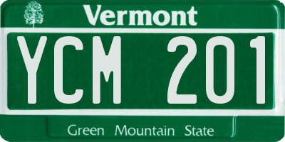 VT license plate YCM201