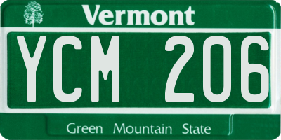 VT license plate YCM206
