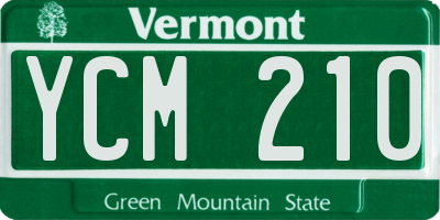 VT license plate YCM210