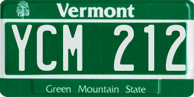 VT license plate YCM212