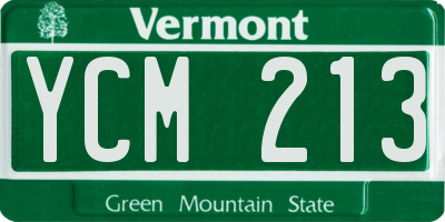 VT license plate YCM213