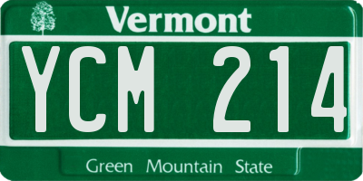 VT license plate YCM214