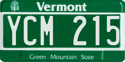 VT license plate YCM215