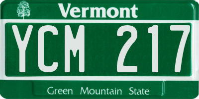VT license plate YCM217
