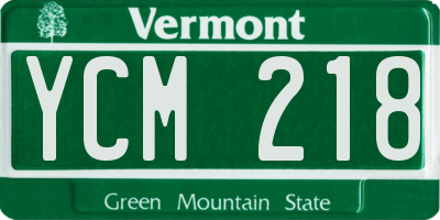 VT license plate YCM218